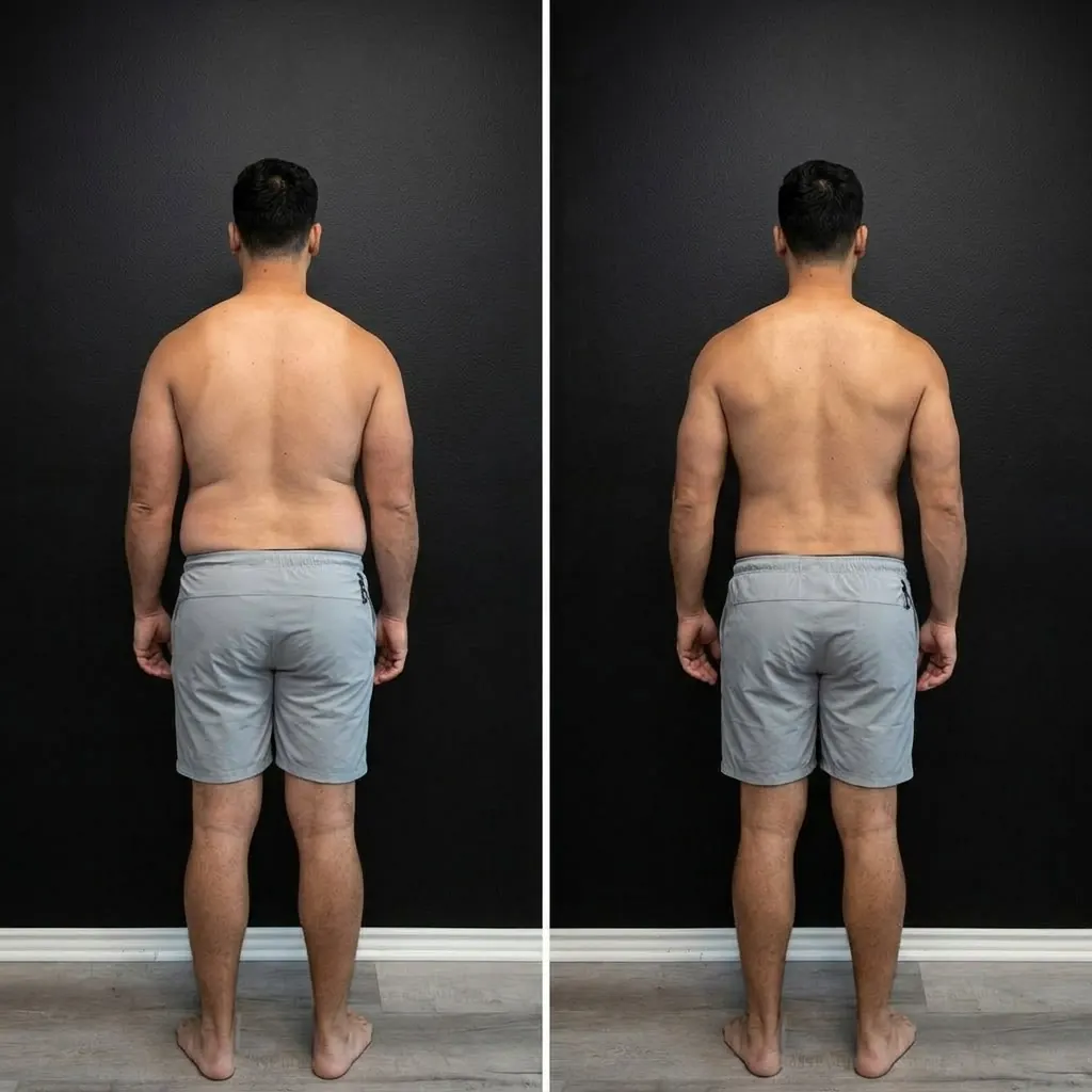 M., 29, before and after